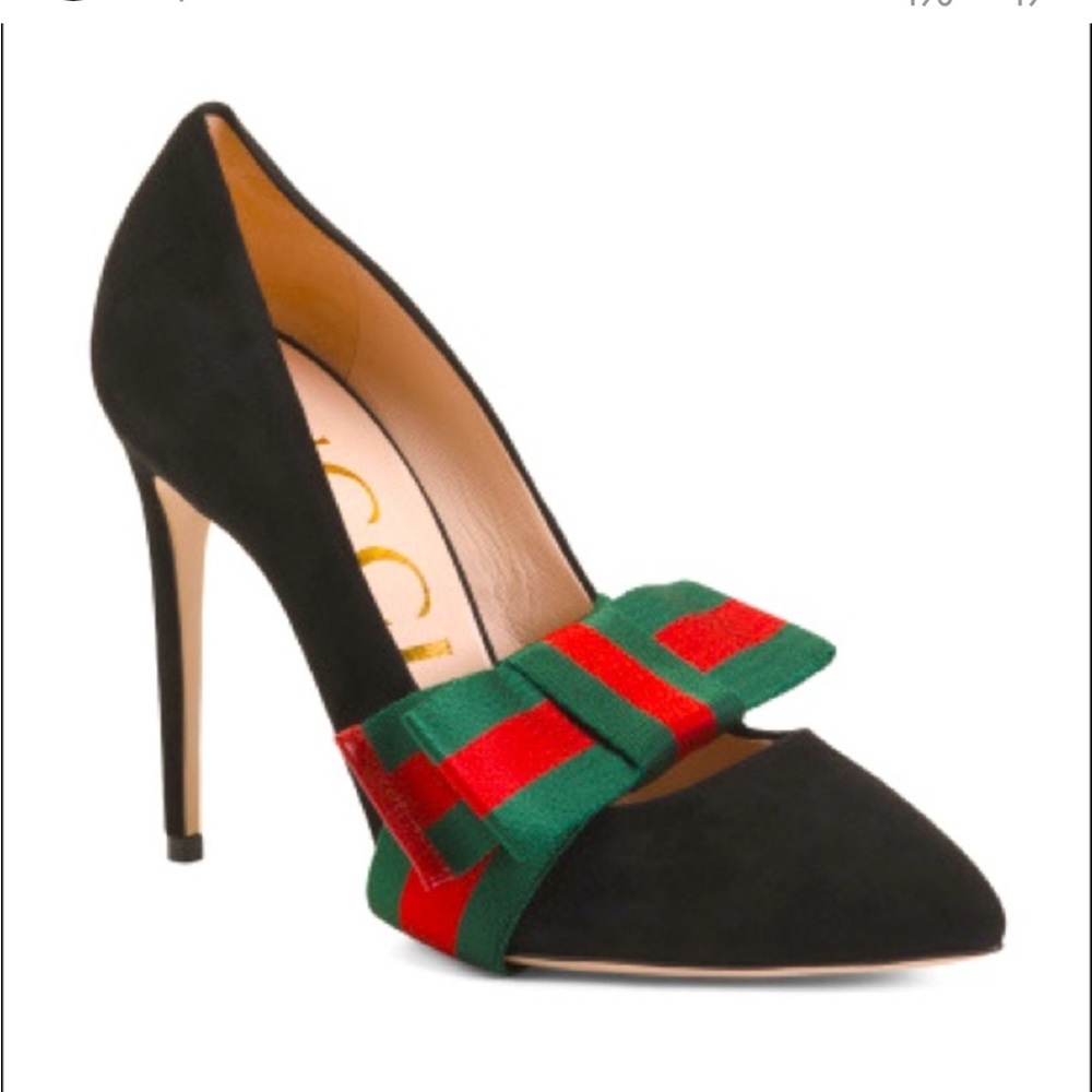 Black suede Gucci stilettos size 38